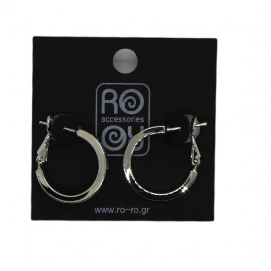 Ro Accessories Σκουλαρίκι Κρίκος Ασημί 20 mm 