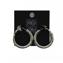 Ro Accessories Σκουλαρίκι Κρίκος Ασημί 30 mm 