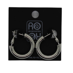  Ro Accessories Σκουλαρίκι Κρίκος Ασημί 25 mm 