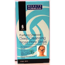 Beauty Formulas Purifying Charcoal Deep Cleansing Nose Pore Strips, 6τμχ  